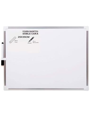 Tradineur - Pizarra magnética de doble cara con rotulador, borrado en seco, marco de aluminio, fácil de borrar, ideal para coleg