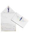 Tradineur - Pack de 40 invitaciones con diseño de sobre para Primera Comunión, papel, invitar amigos, familia, fiestas, celebrac