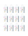 Tradineur - Pack de 12 bolsas pequeñas de papel para Primera Comunión, incluyen lazo rosa, guardar regalos, fiestas, celebracion