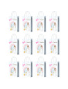 Tradineur - Pack de 12 bolsas medianas de papel para Primera Comunión, incluyen lazo rosa, guardar regalos, fiestas, celebracion