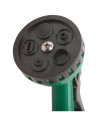 Tradineur - Manguera de riego con espiral + Pistola de Riego - Longitud de 15 Metros - 5 Modos de Riego - Adaptador ABS para gri