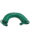 Tradineur - Manguera de riego con espiral + Pistola de Riego - Longitud de 15 Metros - 5 Modos de Riego - Adaptador ABS para gri