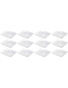 Tradienur - Pack de 12 bandejas y blondas rectangulares - Fabricación de cartón que incluyen blondas caladas 100% reciclables -