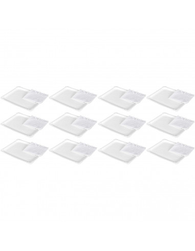 Tradienur - Pack de 12 bandejas y blondas rectangulares - Fabricación de cartón que incluyen blondas caladas 100% reciclables -
