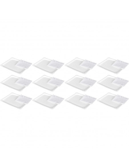 Tradienur - Pack de 12 bandejas y blondas rectangulares - Fabricación de cartón que incluyen blondas caladas 100% reciclables -