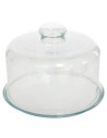 Tradineur - Quesera redonda con base y tapa de cristal, recipiente para guardar quesos o embutidos, presentación de alimentos, Ø