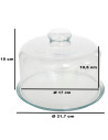 Tradineur - Quesera redonda con base y tapa de cristal, recipiente para guardar quesos o embutidos, presentación de alimentos, Ø