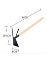 Tradineur - Azada con 2 púas y mango de madera, cabezal con borde afilado, diseño templado y forjado, 343 g, ideal para agricult