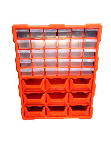 Tradineur - Organizador Multiusos con separadores N.º 39 - Incluye 39 Compartimentos - Almacenamiento de herramientas,tornillos