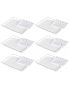Tradienur - Pack de 6 bandejas y blondas rectangulares - Fabricación de cartón que incluyen blondas caladas 100% reciclables - A