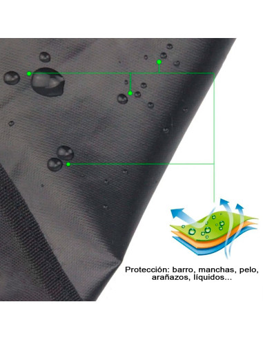 Tradineur - Manta protectora de mascotas para asientos de coche, poliéster, funda, cubierta, protector para perros, gatos, fácil