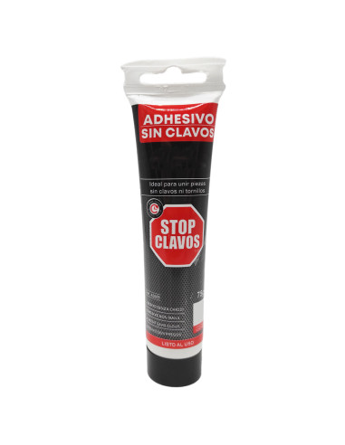 Tradineur - Pack de 2 tubos de adhesivo Stop Clavos, pegamento de montaje sin clavos, resistente a temperaturas extremas, fuerte