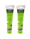 Tradineur - Pack de 2 tubos de adhesivo de montaje, pegamento de encolar, resistente a temperaturas extremas, uso exterior - 75