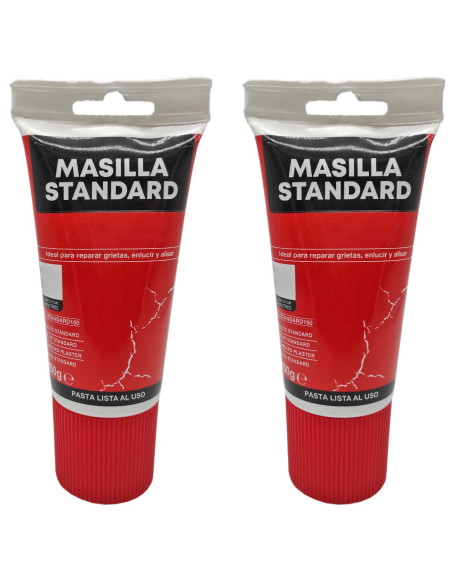 Tradineur - Pack de 2 tubos de masilla standard, reparar grietas, enlucidos, alisado, reparación agujeros, uso interior, albañil