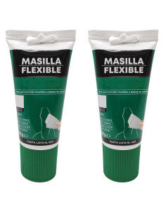 Tradineur - Pack de 2 tubos de masilla flexible, encolar muebles y piezas de madera, soportes absorbentes, uso exterior, albañil