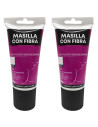 Tradineur - Pack de 2 tubos de masilla con fibra, retapado, reparación de grietas, fisuras en movimiento, uso exterior, albañile
