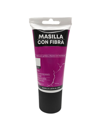 Tradineur - Pack de 2 tubos de masilla con fibra, retapado, reparación de grietas, fisuras en movimiento, uso exterior, albañile