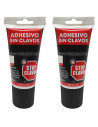 Tradineur - Pack de 2 tubos de adhesivo Stop Clavos, pegamento sin clavos, montaje, resistente a temperaturas extremas, fuerte e