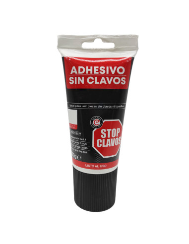 Tradineur - Pack de 2 tubos de adhesivo Stop Clavos, pegamento sin clavos, montaje, resistente a temperaturas extremas, fuerte e