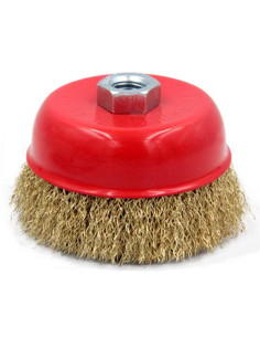 Tradineur - Cepillo de alambre para amoladora angular - Cepillo de acero para madera y metal - Lijado y pulido, eliminación de ó