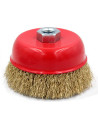 Tradineur - Cepillo de alambre para amoladora angular - Cepillo de acero para madera y metal - Lijado y pulido, eliminación de ó