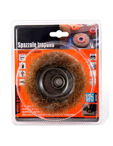 Tradineur - Cepillo de alambre para amoladora angular - Cepillo de acero para madera y metal - Lijado y pulido, eliminación de ó