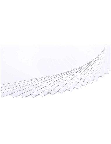 Tradineur - Pack de 50 cartulinas A3, encuadernación, trabajos de oficina, dibujo, manualidades, uso escolar, 185 g/m2 (Blanco -