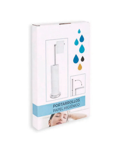 Tradineur - Portarrollos de pie para papel higiénico - Forma L - Fabricado de acero inoxidable - válido para varios rollos, senc