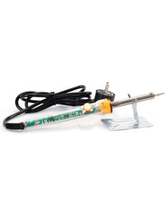 Tradineur - Soldador de estaño, 60W, precisión profesional, temperatura ajustable 200-450 ºC, base de apoyo, soldadura, pequeñas