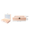 Tradineur - Caja de madera con 12 compartimentos y tapa con cristal, joyero, expositor de joyas, organizador, collares, anillos,