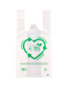 Tradineur - Pack de 25 bolsas de plástico tipo camiseta, reutilizables, gran resistencia, cumplen normativa, aptas para uso alim