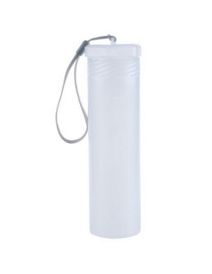 Tradineur - Tubo portaplanos extensible de plástico translúcido, Ø 5 cm, extensible de 25,5 a 46,5 cm, correa de transporte, alm