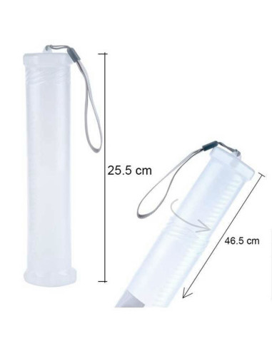Tradineur - Tubo portaplanos extensible de plástico translúcido, Ø 5 cm, extensible de 25,5 a 46,5 cm, correa de transporte, alm