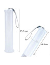 Tradineur - Tubo portaplanos extensible de plástico translúcido, Ø 5 cm, extensible de 25,5 a 46,5 cm, correa de transporte, alm