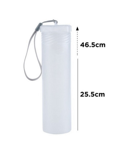 Tradineur - Tubo portaplanos extensible de plástico translúcido, Ø 5 cm, extensible de 25,5 a 46,5 cm, correa de transporte, alm