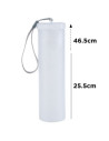 Tradineur - Tubo portaplanos extensible de plástico translúcido, Ø 5 cm, extensible de 25,5 a 46,5 cm, correa de transporte, alm