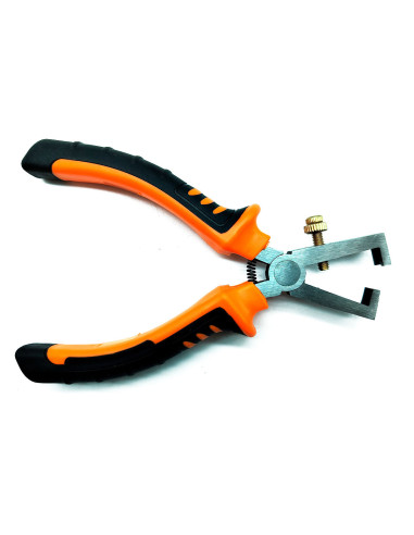 Tradineur - Alicate Pelacables 6" - Longitud de 170 mm - Fabricado en Acero y Plástico aislante - Mango ergonómico - Herramienta