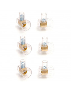 Tradineur - 3 paquetes de 2 terminales eléctricos, 16 mm2, polos de conexión transparentes tipo capuchón, conexiones eléctricas