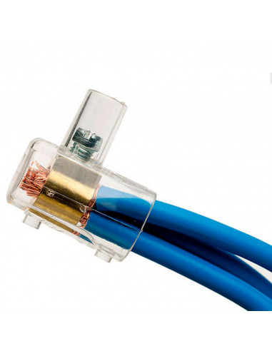 Tradineur - 3 paquetes de 2 terminales eléctricos, 16 mm2, polos de conexión transparentes tipo capuchón, conexiones eléctricas