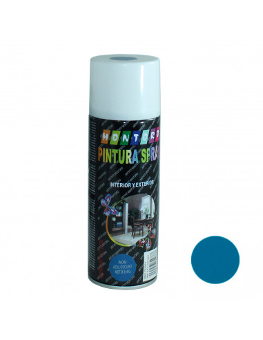 Montoro - Bote de pintura en spray azul oscuro A09 400 ml, válido para multitud de superficies de interior y exterior