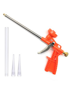 Tradineur - Pistola de espuma de poliuretano, incluye tubo y 2 cánulas, aplicadora, dosificadora de espuma expandible, pulveriza