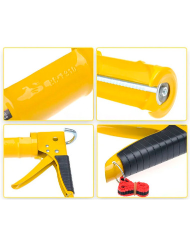 Tradineur - Pistola para cartucho de Silicona - Apta para cartucho de hasta 300 ml - Fabricado en Hierro y aluminio - Diseño erg