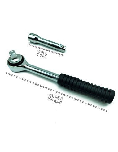 Tradineur - Juego de llaves Dinamométricas de 8 Piezas - Tamaños: 8, 9, 10, 11, 12 y 14 mm - Fabricado en Acero - Mango Ergonómi