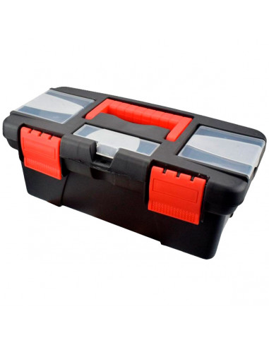 Tradineur - Caja organizadora de herramientas con separadores Nº 6 - Fabricado en plástico - 3 Compartimento superiores - Separa