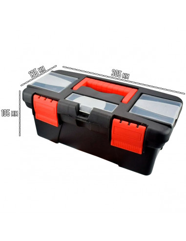 Tradineur - Caja organizadora de herramientas con separadores Nº 6 - Fabricado en plástico - 3 Compartimento superiores - Separa