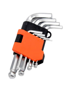 Tradineur - Juego de llaves Allen de 9 piezas - Fabricado en Hierro - Llaves de H1.5, H2, H2.5, H3, H4, H5, H6, H8, H10 - Herram