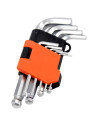 Tradineur - Juego de llaves Allen de 9 piezas - Fabricado en Hierro - Llaves de H1.5, H2, H2.5, H3, H4, H5, H6, H8, H10 - Herram