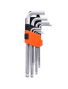 Tradineur - Juego de llaves Allen de 9 piezas - Fabricado en Hierro - Llaves de H1.5, H2, H2.5, H3, H4, H5, H6, H8, H10 - Herram