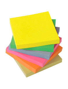 Tradineur - Pack de 3 tacos de notas adhesivas, 400 hojas, etiquetas de papel autoadhesivas para marcar apuntes, estudiantes, of