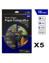 Tradineur - Papel fotográfico brillante, A4, para impresora de inyección de tinta, 180 g/m2, modelo universal, impresión colores